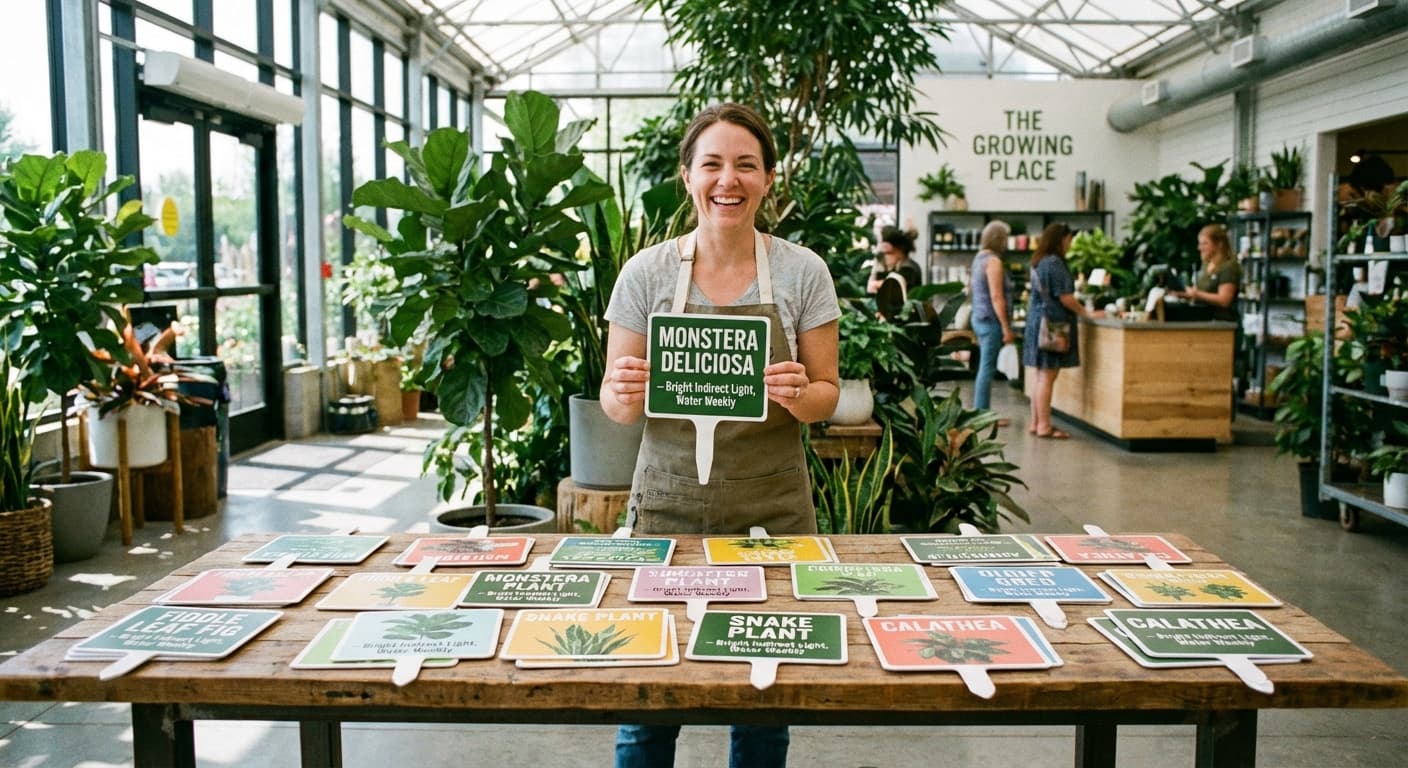 Person showing off their printed signs